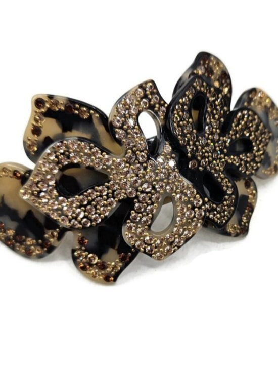 VTG Gautier Paris Crystal Rhinestone Hair Clip Womens Barrette Made in France main image 4